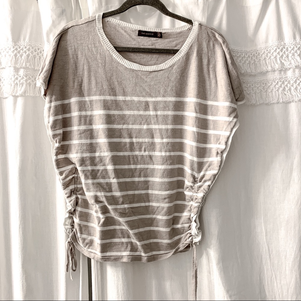 Tan / Beige & White Striped